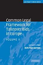 Common Legal Framework for Takeover Bids in Europe 2 Volume Hardback Set - ISBN 9780521191777