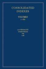 International Law Reports, Consolidated Index 3 Volume Hardback Set - ISBN 9781107081277
