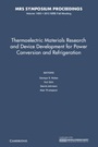Thermoelectric Materials Research and Device Development for Power Conversion and Refrigeration - ISBN 9781605114675