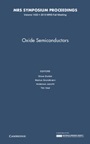 Oxide Semiconductors - ISBN 9781605116105