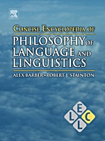 Concise Encyclopedia of Philosophy of Language and Linguistics - ISBN 9780080965000