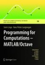 Programming for Computations  - MATLAB/Octave - ISBN 9783319812892