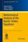 Mathematical Analysis of the Navier-Stokes Equations - ISBN 9783030362256