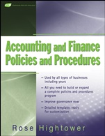 Accounting and Finance Policies and Procedures: (with URL) - ISBN 9780470259627
