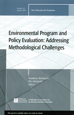 Environmental Program and Policy Evaluation: Addressing Methodological Challenges: New Directions for Evalution, Number 122 - ISBN 9780470521694
