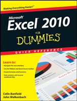 Excel 2010 For Dummies Quick Reference - ISBN 9780470527559