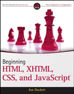 Beginning HTML, XHTML, CSS, and JavaScript - ISBN 9780470540701