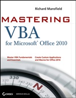 Mastering VBA for Office 2010 - ISBN 9780470634004