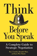 Think Before You Speak: A Complete Guide to Strategic Negotiation - ISBN 9780471013211