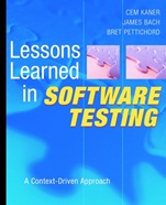 Lessons Learned in Software Testing: A Context–Driven Approach - ISBN 9780471081128