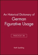 An Historical Dictionary of German Figurative Usage, Fascicle 36 - ISBN 9780631040606
