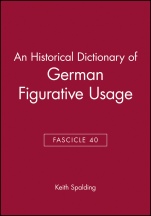 An Historical Dictionary of German Figurative Usage, Fascicle 40 - ISBN 9780631141549