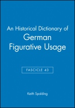 An Historical Dictionary of German Figurative Usage, Fascicle 43 - ISBN 9780631156482