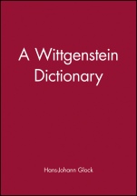 A Wittgenstein Dictionary - ISBN 9780631185376