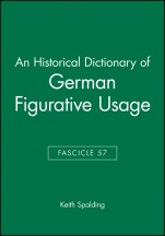 An Historical Dictionary of German Figurative Usage, Fascicle 57 - ISBN 9780631204329