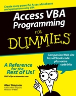 Access VBA Programming For Dummies - ISBN 9780764574115