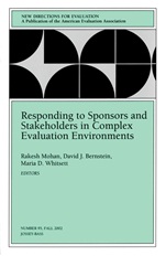 Responding to Sponsors and Stakeholders in Complex Evaluation Environments: New Directions for Evaluation, Number 95 - ISBN 9780787963460