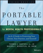 The Portable Lawyer for Mental Health Professionals: An A–Z Guide to Protecting Your Clients, Your Practice, and Yourself - ISBN 9781118341087