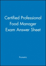 Certified Professional Food Manager Exam Answer Sheet - ISBN 9781118380895
