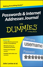 Passwords and Internet Addresses Journal For Dummies - ISBN 9781118828366