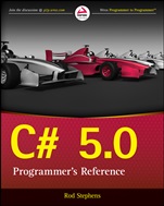 C# 5.0 Programmers Reference - ISBN 9781118847282