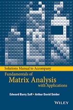 Solutions Manual to accompany Fundamentals of Matrix Analysis with Applications - ISBN 9781118996324