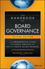 The Handbook of Board Governance: A Comprehensive Guide for Public, Private, and Not–for–Profit Board Members - ISBN 9781119537168
