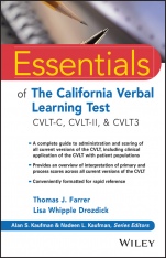 Essentials of the California Verbal Learning Test: Cvlt–c, Cvlt–2, & Cvlt3 - ISBN 9781119578567