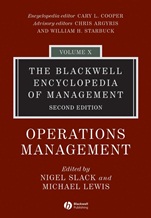 The Blackwell Encyclopedia of Management: Operations Management - ISBN 9781405110969
