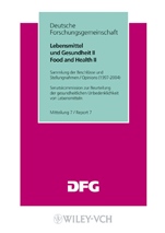 Lebensmittel und Gesundheit II/ Food and Health II: Sammlung der Beschlüsse und Stellungnahmen/ Opinions. Mitteilung 7/ Report 7 - ISBN 9783527275199