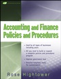 Accounting and Finance Policies and Procedures: (with URL) - ISBN 9780470259627