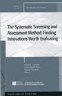 The Systematic Screening and Assessment Method: New Directions for Evaluation, Number 125 - ISBN 9780470623060
