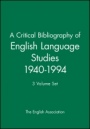 A Critical Bibliography of English Language Studies 1940–1994: 3 Volume Set - ISBN 9780631209423