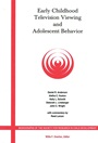 Early Childhood Television Viewing and Adolescent Behavior, Volume 66, Number 1 - ISBN 9780631229223