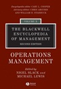 The Blackwell Encyclopedia of Management: Operations Management - ISBN 9781405110969