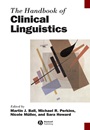 The Handbook of Clinical Linguistics - ISBN 9781405135221