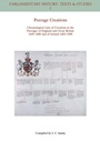 Peerage Creations: Chronological Lists of Creations in the Peerages of England and Great Britain 1649–1800 and of Ireland 1603–1898 - ISBN 9781405180436