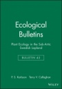 Ecological Bulletins: Plant Ecology in the Sub–Artic Swedish Lapland - ISBN 9788716152015